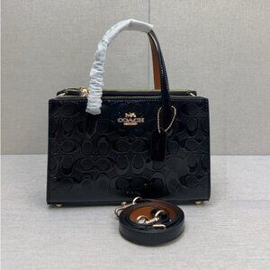 Coach Nina Small Black Patent Leather Tote Bag